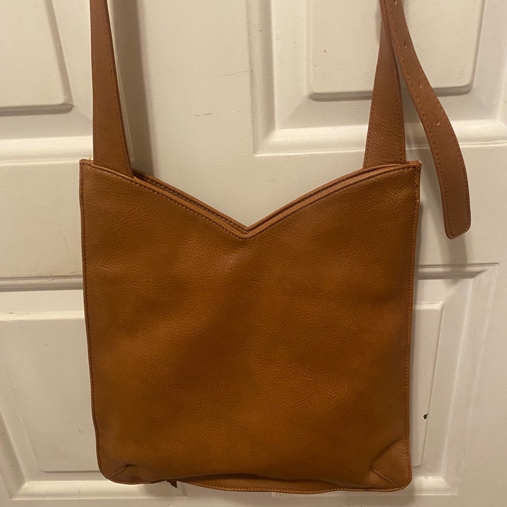 ❌❌ SOLD ❌❌ Joe's Jeans Faux Leather Rust Brown Crossbody Messenger Bag Purse - Picture 5 of 16